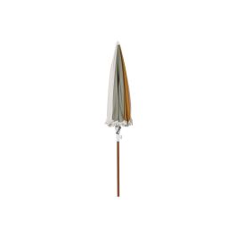 DKD Home Decor Parasol de Terraza y Jardín Multicolor 198x198x266 cm de Aluminio, Madera y Poliéster con Flecos