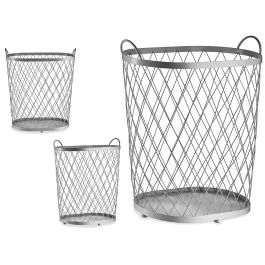 Cesto Metálico Plateado con Asas Giftdecor 31x54x46 cm - Metal, 40 l (4 Unidades) Precio: 90.79000018. SKU: B1DR9RDAKR