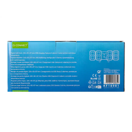 Q-connect Reloj de Pared Digital con Temperatura y 3 Alarmas, Control de Sonido, 220x40x87 mm