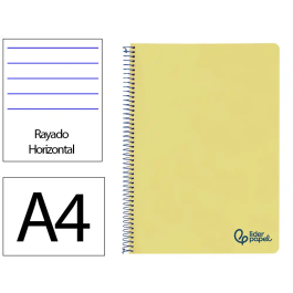 Liderpapel Wonder Cuaderno Espiral A4, Tapa Plástico, 80 Hojas, 90gr, Rayado Horizontal con Margen, Color Amarillo Precio: 14.58999971. SKU: B18AFP9SJ6