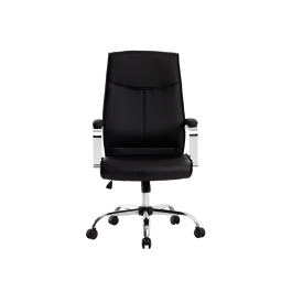 Q-connect Silla de Dirección Mod. NA Simil Piel Base Metálica Ruedas Premium Negro 1220x510x490 mm