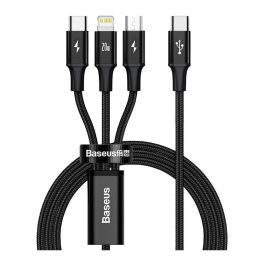 Baseus Rapid Series Cable USB Tipo-C 3 en 1 PD 20W, 1.5m, USB A, USB-C/Micro USB/Lightning, 480 Mbps, Negro Precio: 24.3331. SKU: B184TSPYR6