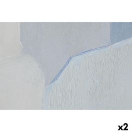 Lienzo Home ESPRIT Azul Blanco Azul cielo Abstracto Urbano 100 x 4 x 140 cm (2 Unidades)