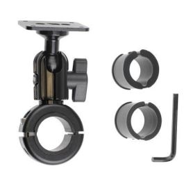 Brodit Soporte para Tubo con Placa de Montaje, Ajustable 20-32mm, Giratorio 360°, Negro