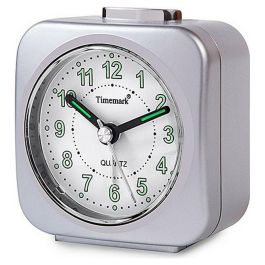 Reloj-Despertador Analógico Timemark Plateado Silencioso con sonido Modo noche Precio: 7.49999987. SKU: S6503179