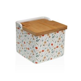 Versa Salero de cocina con Tapa Bambú Cerámica Verdi 12.2x12.2x11.5 cm (4 Unidades)