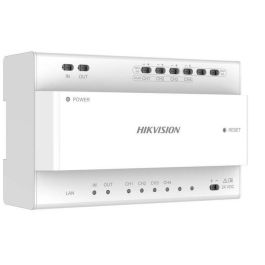 Hikvision Distribuidor de 2 Hilos para Videoportero - Interfaz RJ-45, 4 Interfaces de Dos Hilos para Conexión de Dispositivos