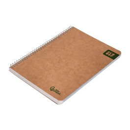 Liderpapel Cuaderno espiral A5 Ecouse tapa cartulina kraft 80 hojas, papel reciclado 80gr, cuadro 4mm