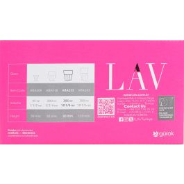 Lav Set 6 Vasos Agua 305 cc Colección Aras, 8.7x9.5 cm (8 Cajas)
