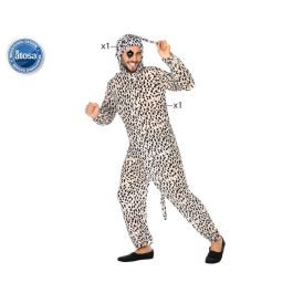 Disfraz Perro Dálmata Hombre Adulto Talla M-L. Incluye Mono y Accesorio para la Cabeza. Poliéster. Multicolor. Carnaval.