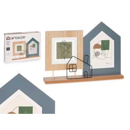Portafotos Doble Casa Giftdecor 36x26x6 cm Madera MDF Marrón/Negro (6 Unidades) Precio: 88.95000037. SKU: B1G6K5KZ35