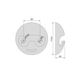 Emuca Colgador de pared Napier, Pintado negro, Plástico