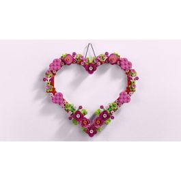 LEGO Corazón Decorativo Set de Construcción Mural Personalizable con Flores y Corazones, para Colgar en Pared, Idea de Regalo Creativo, Recomendado a partir de 9 años