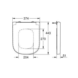 Grohe AAANO72468 Asiento de inodoro con cierre suave de cerámica