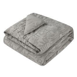 DKD Home Decor c25 Colcha Boho Jaquard de Algodón 150 gsm para Cama, Color Gris, 260 x 180 cm (2 Unidades)