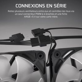 Corsair RS120 ARGB Ventilador para Carcasa de Ordenador, 12 cm, Blanco, Pack de 3 Piezas
