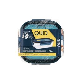 Quid Recipiente Hermético Astral de Vidrio 13,6x13,6x7 cm - 52 cL Color Azul Apto Microondas y Congelador