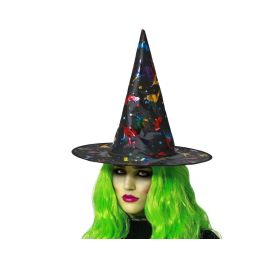 Sombrero De Bruja Multicolor Con Gato Negro Para Mujer Adulto - Accesorio para Halloween y Carnaval Precio: 1.49999949. SKU: S1131776