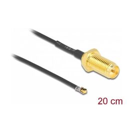 DeLOCK Antenna Cable RP-SMA to MHF 4L LK 20cm - RP-SMA Female Bulkhead to MHF 4L LK Male Plug, 0.2 m, Negro