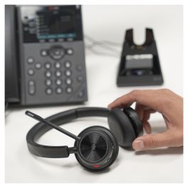 HP Poly Voyager 4320 Auriculares Inalámbricos Diadema con Certificado Microsoft Teams, Bluetooth 5.1, 47h Batería, Micrófono Boom, Negro