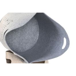DKD Home Decor Cesta de Ropa Básicos Fieltro Beige Gris 40 x 58 x 40 cm (4 Unidades)
