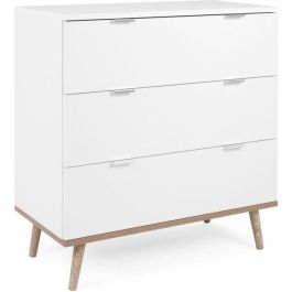 Göteborg Cofras de cajones - 3 cajones - Decoración de roble de Sonoma blanco - Escandinavo - L 79.8 x D 40 x H 86.5 cm Precio: 146.4999998. SKU: B1K2G77RQ6