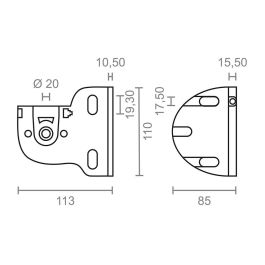 Micel Juego de Soporte Eje Toldo tld03 92545 Blanco