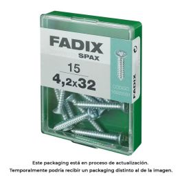 Fadix 10922031 Tornillo para chapa cincado plano 4,2x32mm (15 Unidades)