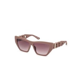 Guess Gafas GU00111 58F Gafas de Sol Cat-Eye para Mujer - Beige Mate, Lentes Marrón Degradado, 56 mm