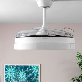 Ventilador de Techo con Luz LED y 4 Aspas Retráctiles Silteez InnovaGoods Plateado 80 W Ø49-104 cm