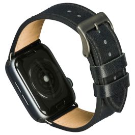 dbramante1928 Correa de Cuero para Apple Watch Hermès Series 9 - Copenhagen - Weltraum Gris/Negro - Compatible con Smartwatch - 35mm