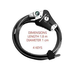 MASTER LOCK Cable antirrobo patentado ajustable de 30 cm a 1,8 m