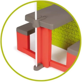 Smoby Sombrilla para Mesa de Picnic 80x90cm, Parasol con Sistema de Fijación, Altura Ajustable 1.05m-1.55m