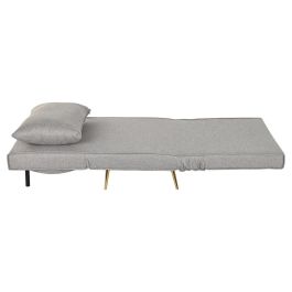 DKD Home Decor Sofá Cama Scandi Gris 90 x 84 x 90 cm de Poliéster y Metal con asiento a 43 cm