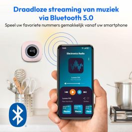 Medion MED4061275227642 Radio de Ducha FM Bluetooth IPX6 con Soporte de Ventosa Rosa