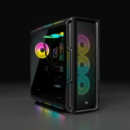 Corsair iCUE 5000T RGB CC-9011230-WW Midi Tower PC Negro con Ventana Templada, Iluminación RGB, ATX, USB 3.2 Gen 1 y Gen 2