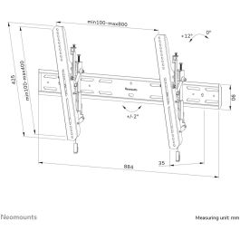 Neomounts WL35S-850BL18 - Soporte de pared inclinable para pantallas de 43-86 pulgadas, bloqueable, de acero, color negro
