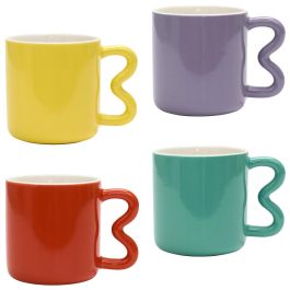 Home Deco Factory Mug Con Asa Zig Zag 340 Ml Cerámica Colección Dolce Vita