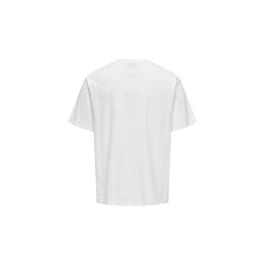 Camiseta de Manga Corta Hombre Only & Sons Mickey Rlx Cloud Dancer Blanco