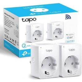 TP-Link Tapo P100 Enchufe Inteligente WiFi Pack 2 Control Voz Alexa Google Programable Temporizador Modo Vacaciones Compacto