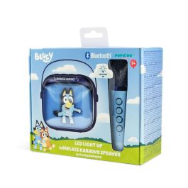 OTL Technologies Altavoz Karaoke Inalámbrico LED Bluey con Micrófono Bluetooth para Smartphone, Tablet, PC y Tarjeta TF