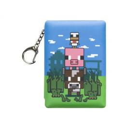 Wondee Bloc de notas mini acolchado Minecraft con llavero, 100x20x70 mm