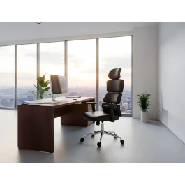 Q-connect Silla de Dirección Aurea Similpiel Negra, Altura Max 1400 mm, Anchura 520 mm, Profundidad 510 mm, Ruedas Premium