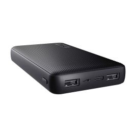 Trust 24677 Powerbank Primo 15000mAh 15W ECO | Batería Externa Compacta Negra con 2 USB-A y 1 USB-C para Teléfonos/Tabletas