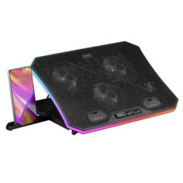 Mars Gaming Base Refrigeración Portátil 19" MNBC6 con 3 Ventiladores, Iluminación ARGB, Soporte para Móviles y 7 Posiciones