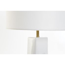 DKD Home Decor Lámpara Sobremesa E27 Cerámica Metal Poliéster Blanco Dorado 33x62x33 cm, 50W