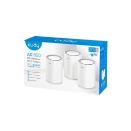 Cudy M1800 Sistema de Malla Wi-Fi 6 (802.11ax) de Doble Banda (2.4 GHz / 5 GHz), Pack de 3 Unidades, Blanco Precio: 134.59000005. SKU: S5616062