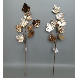 DKD Home Decor Rama de Navidad Tradicional con Hojas Marrón Beige. Dimensiones 10x74x20 cm. Pack de 12 Unidades. Poliéster y Metal. Precio: 21.54042. SKU: B1CEENNDR9