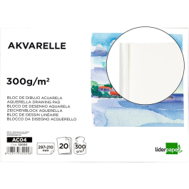 Liderpapel Bloc Dibujo Acuarela Encolado 210x297mm 20 Hojas 300g/m2 Sin Recuadro Precio: 39.49999976. SKU: B16ERL4Y5G
