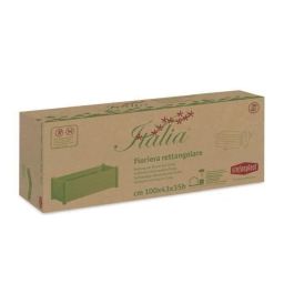 Stefanplast Bandeja Rectangular para Flores Blanca 100x43x35 cm con 80L de Capacidad y Acabado de Madera